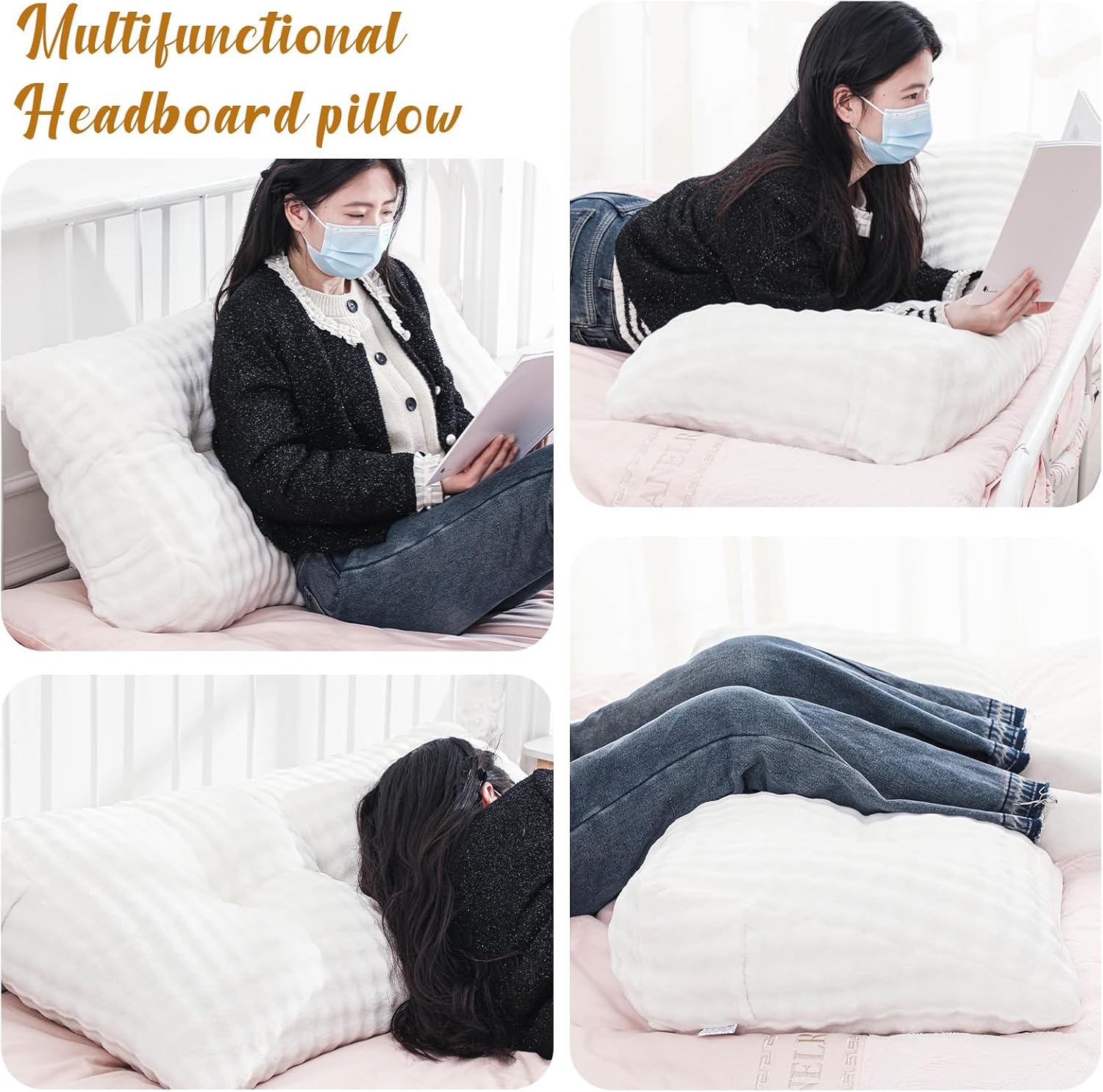 Wenqik Triangular Reading Pillow with Removable Cover