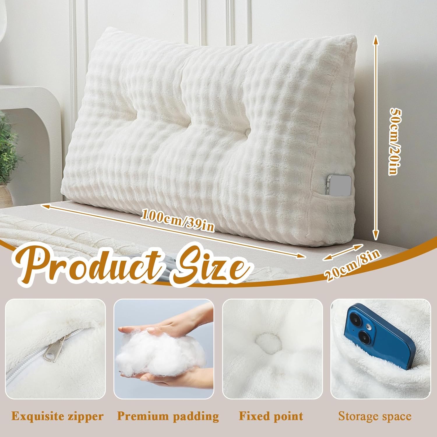 Wenqik Triangular Reading Pillow with Removable Cover