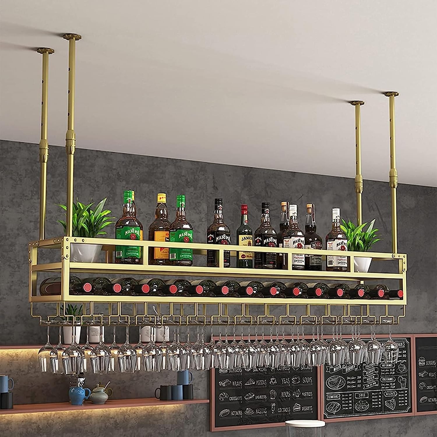 Height Adjustable 2-Layer Wall Wine Rack