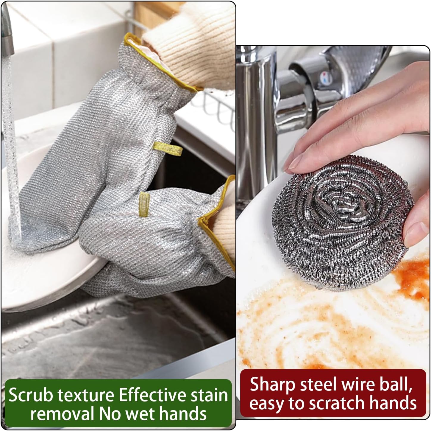 Jhazala Wire Dishwashing Gloves with Diamond Mesh