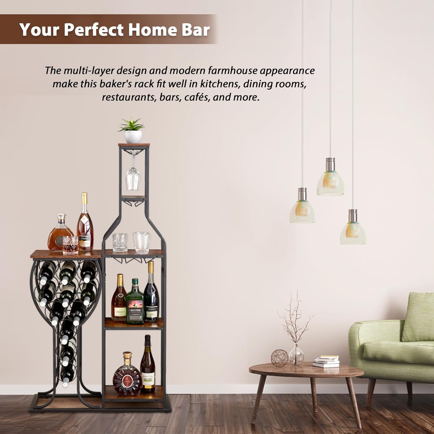 BESTTOONE 5 Tier Freestanding Wine Rack
