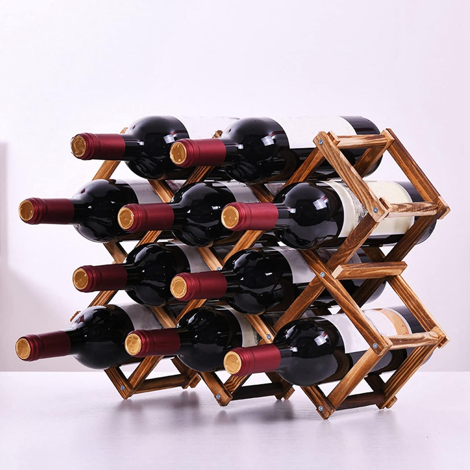 JUOPZKENN Foldable Wooden Wine Rack Cabinet