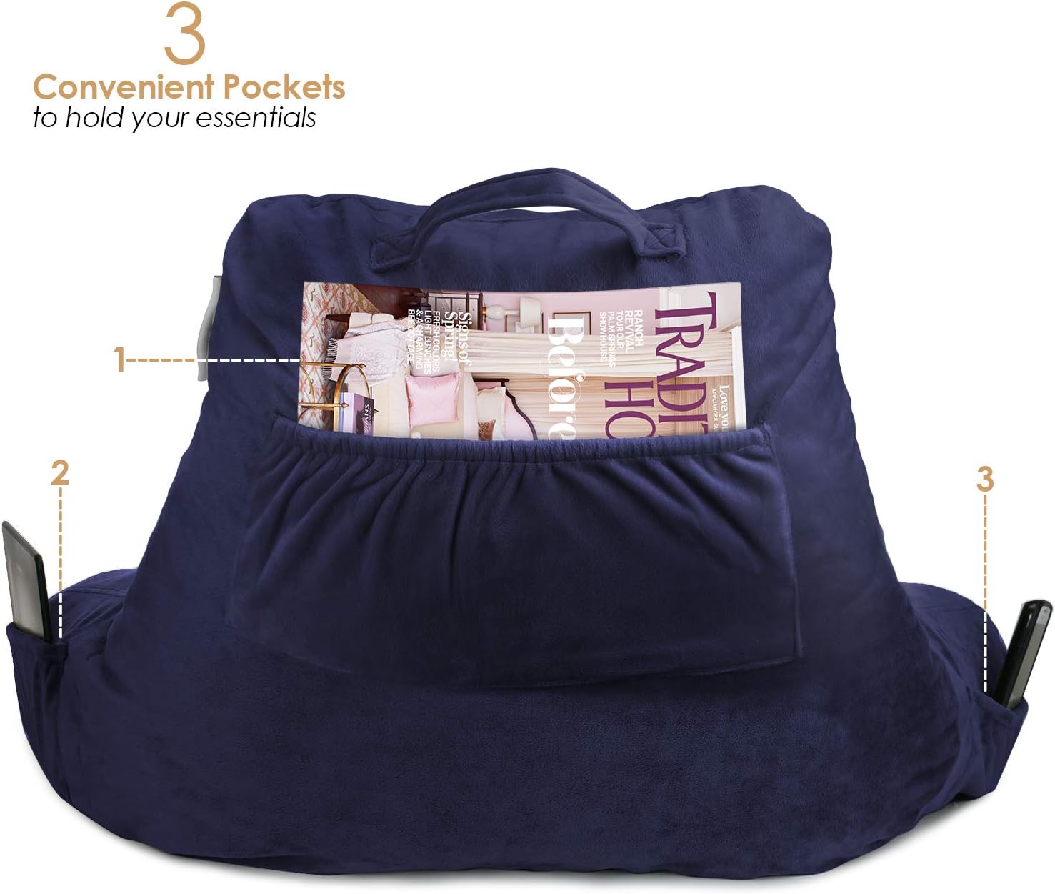 Nestl Reading Pillow with Lap Desk - Memory Foam Back Support