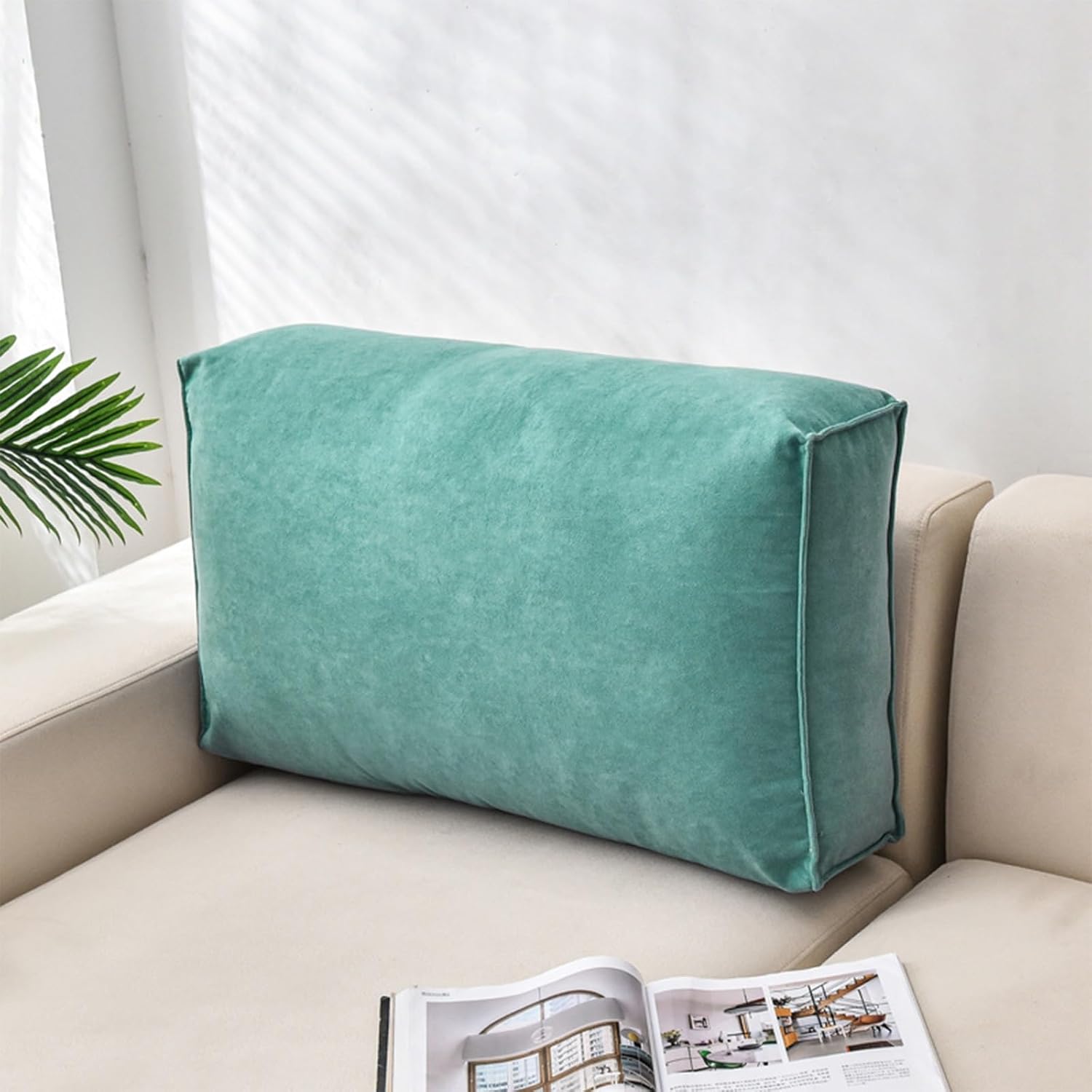 Yonwait Rectangular Reading Pillow - Peacock Green 90x12x45cm