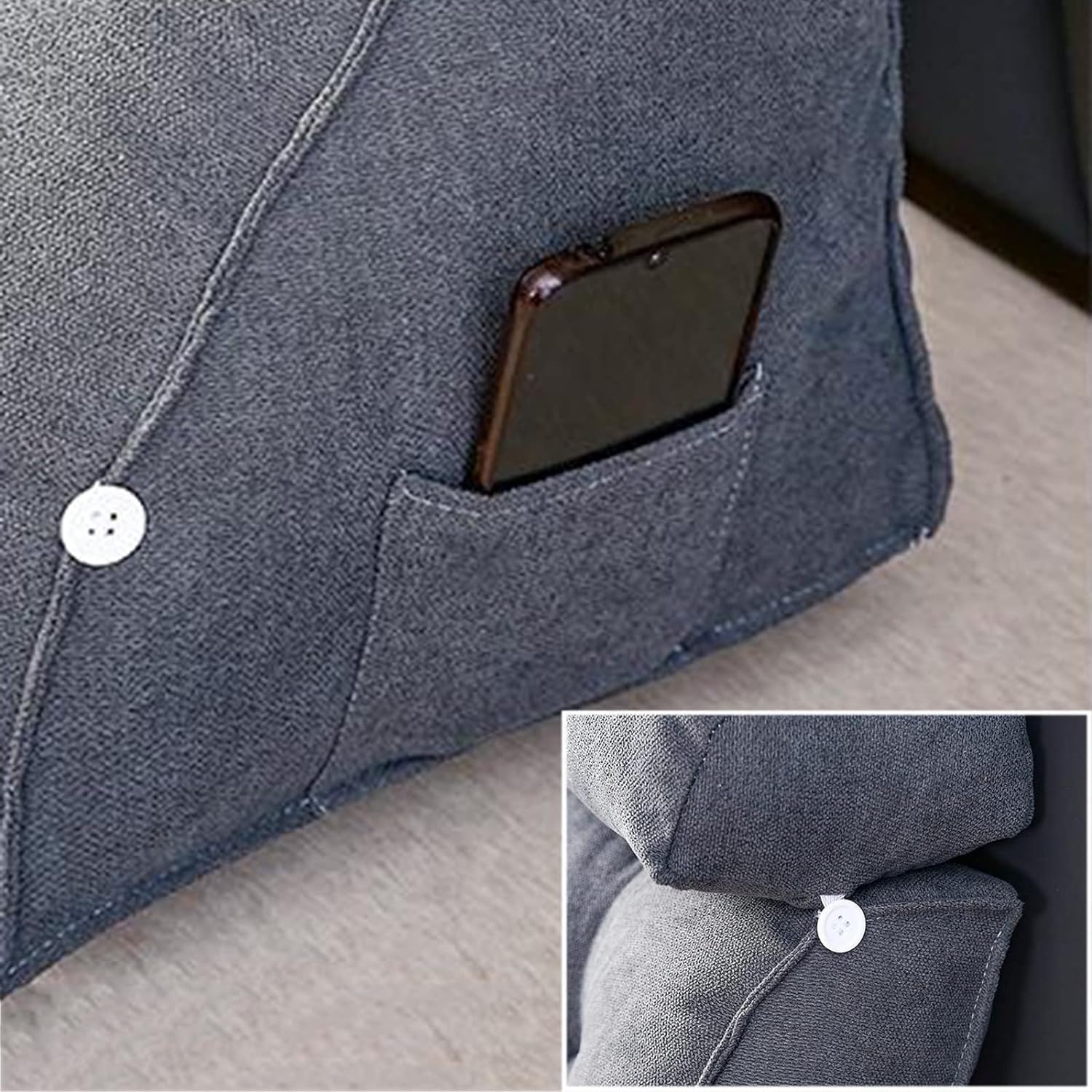 COZMAX Velvet Triangle Reading Pillow for Bed and Sofa