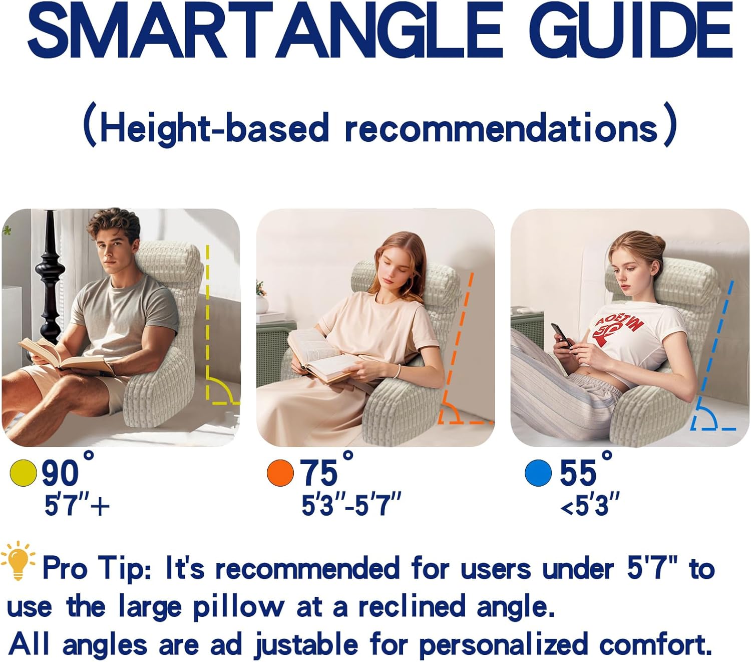 Extra Large Back Pillow for Bed Sitting Up 1