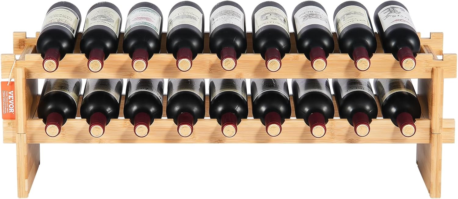 VEVOR 18-Bottle Stackable Freestanding Wine Rack
