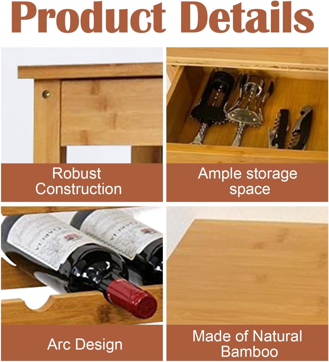 Kinsuite Bamboo Wine Rack 36 Bottle Storage Display Shelves