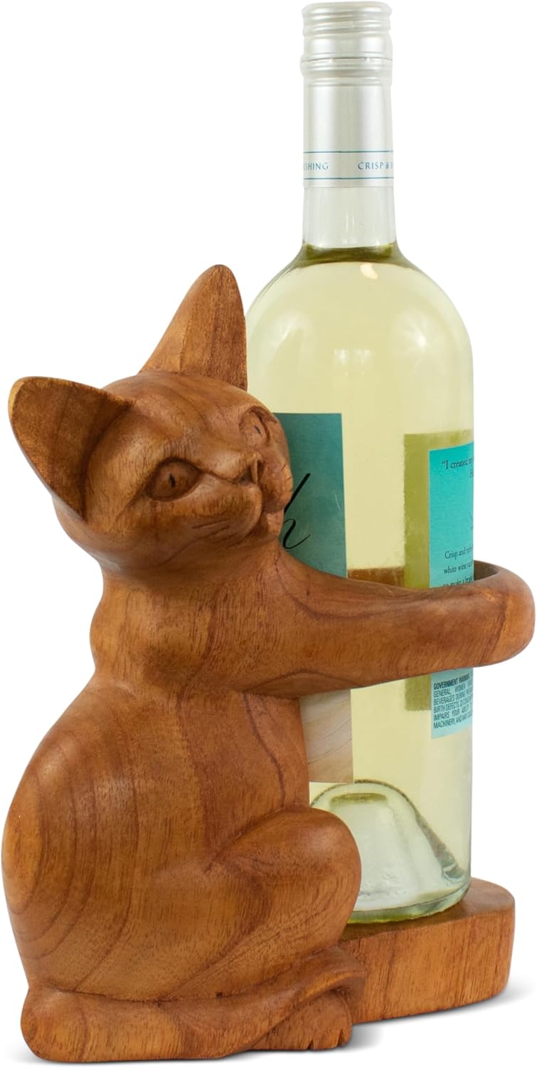 G6 Collection Wooden Siamese Cat Wine Rack