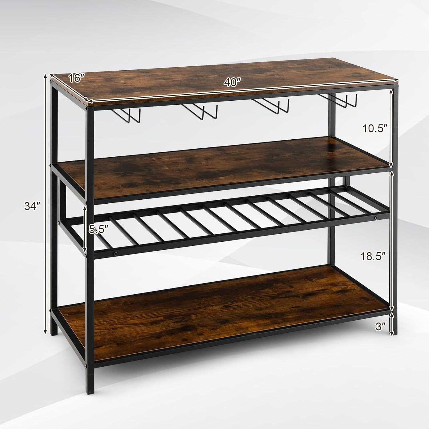 Giantex 4-Tier Freestanding Wine Rack Cabinet