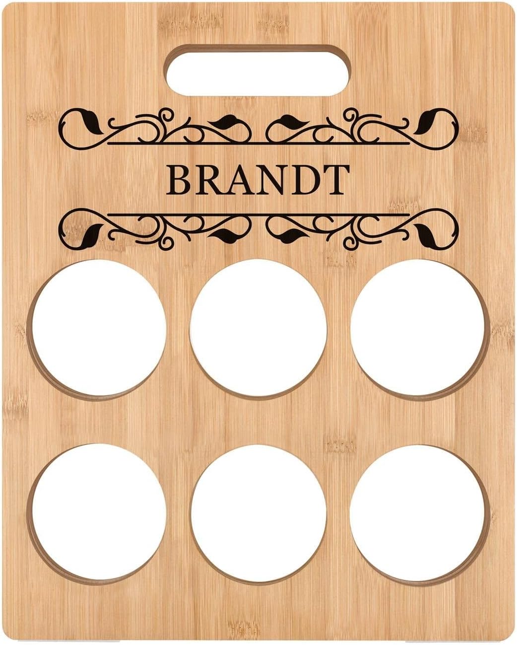 Maverton Personalized Wine Rack - 6 Bottle Wooden Stand for Him