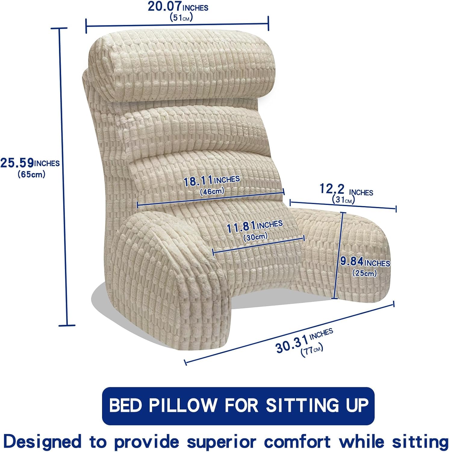 Extra Large Back Pillow for Bed Sitting Up 1