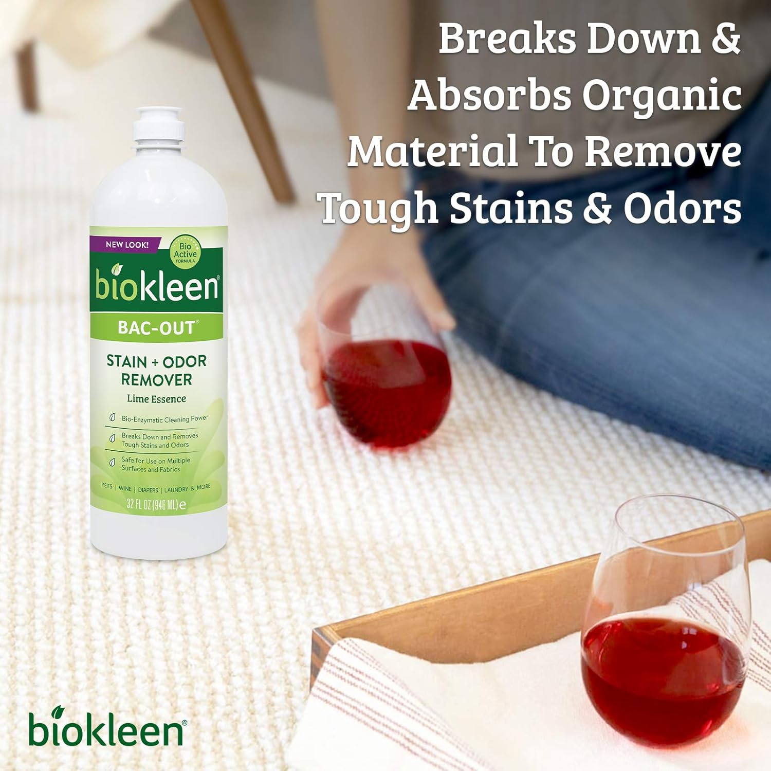 Biokleen Bac Out Stain Odor Eliminator 32 oz
