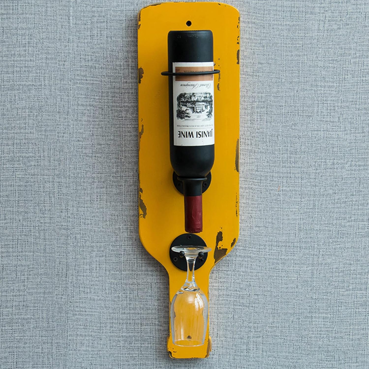PSMPENG Wall Mounted Wine Rack with Glass Holder