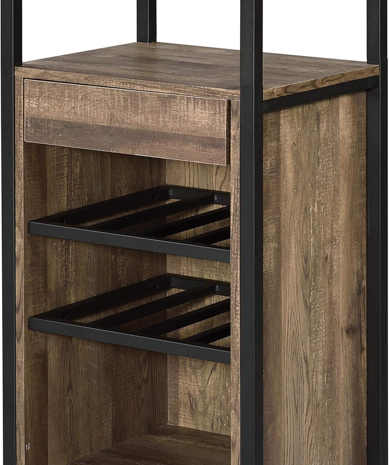 Benzara BM211138 Wine Rack 3 Compartments Brown Black