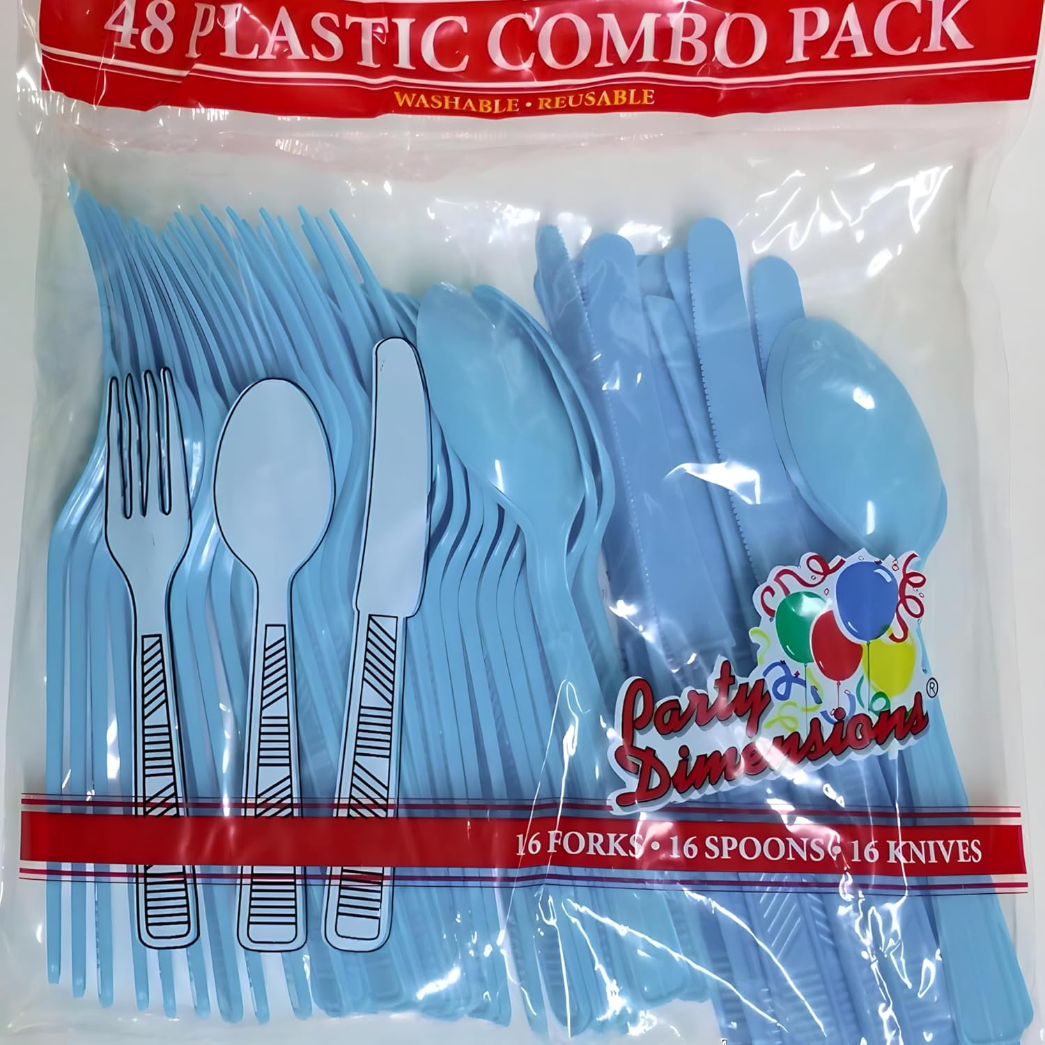 Party Dimensions Light Blue 48 Count Cutlery Set