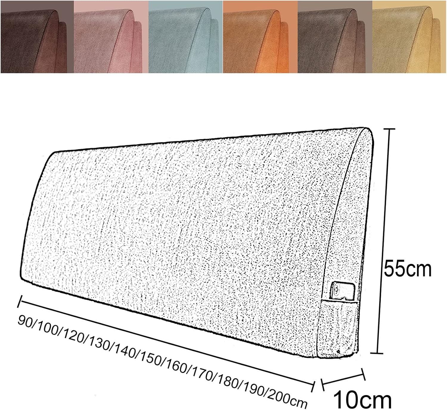CHIAPERINI Liangjun Headboard Cushion - Light Blue 120x55x10cm