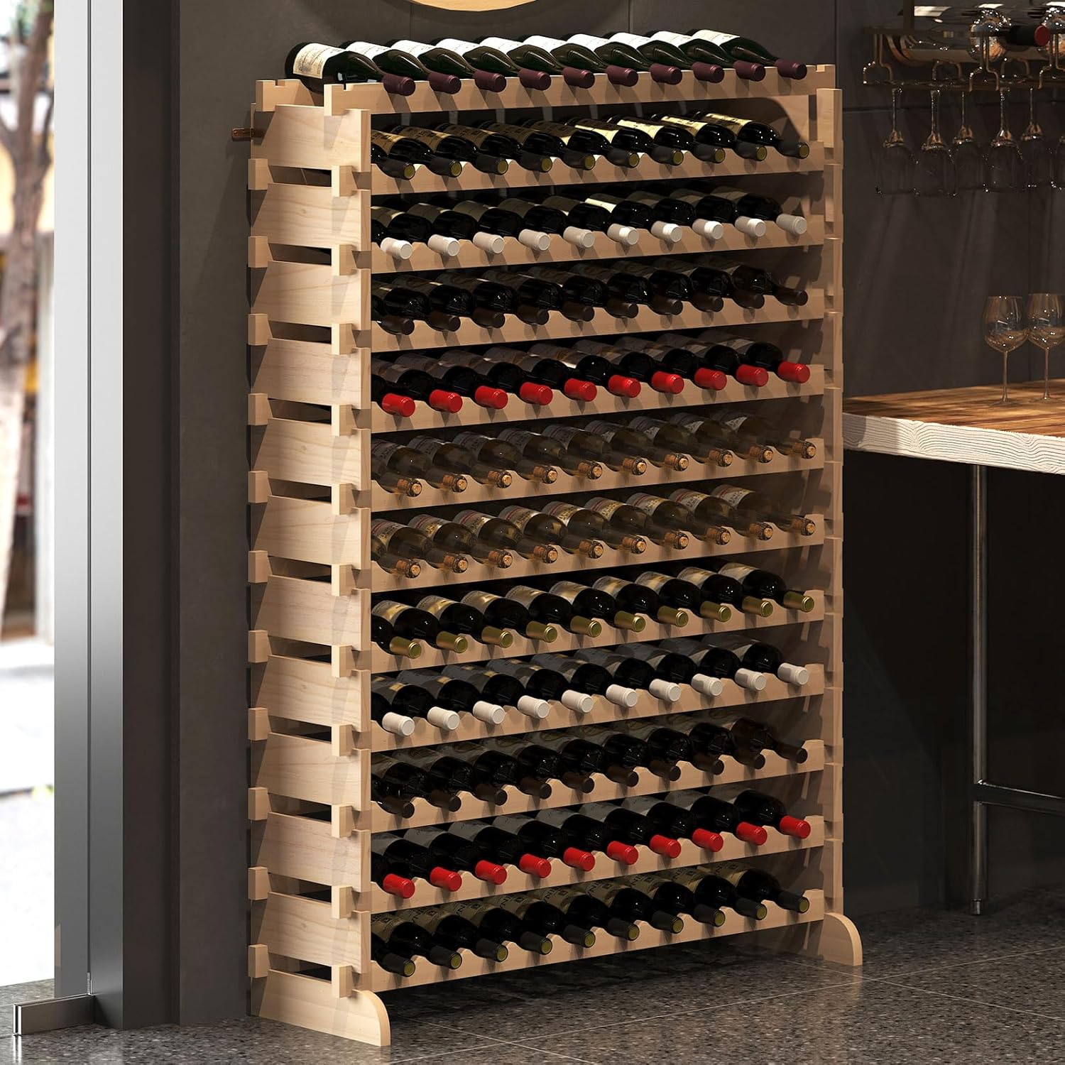 sogesfurniture Floor Wine Racks 120 Slots