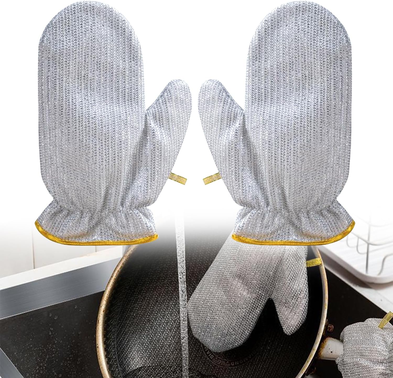 Jhazala Wire Dishwashing Gloves with Diamond Mesh