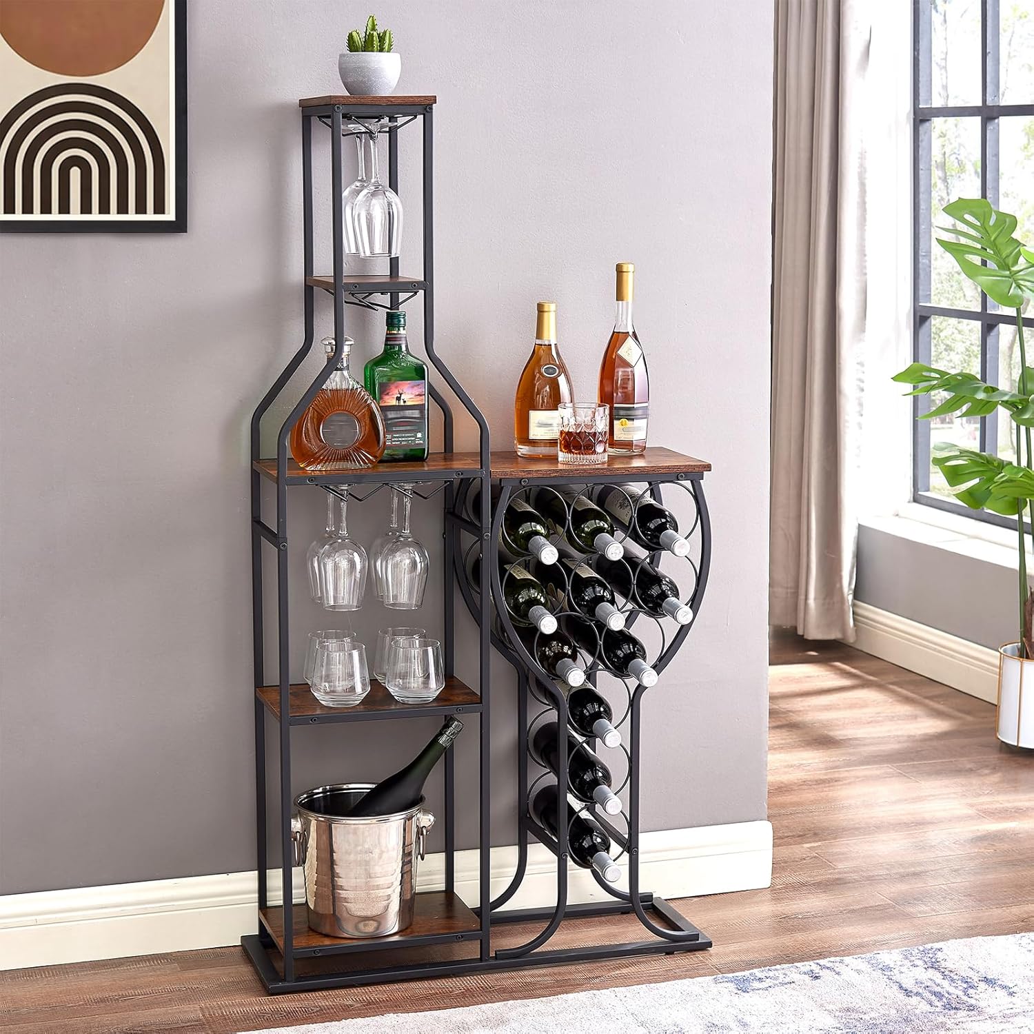 BESTTOONE 5 Tier Freestanding Wine Rack