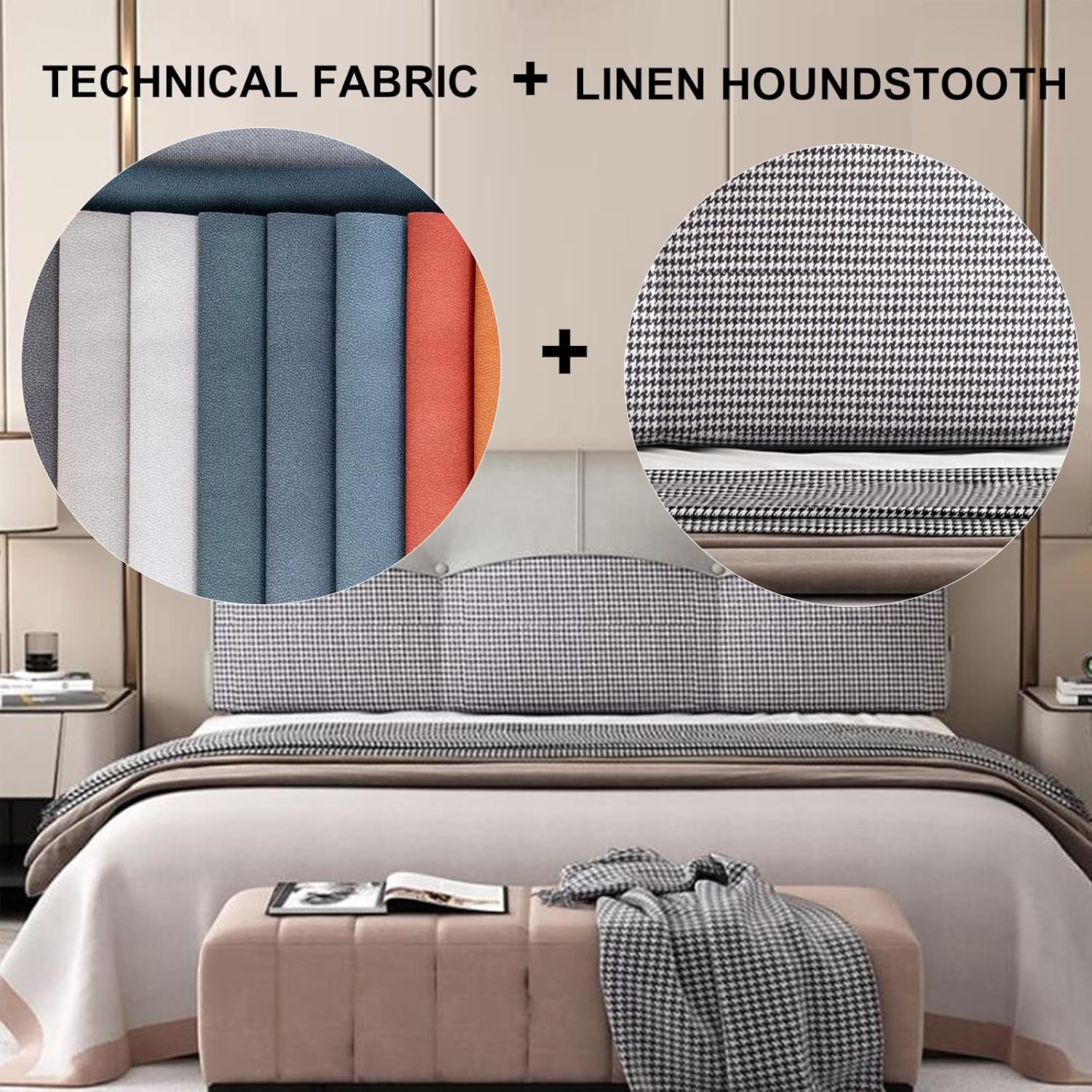 ZZYK King Headboard Cushion Linen Upholstered Headboard 1