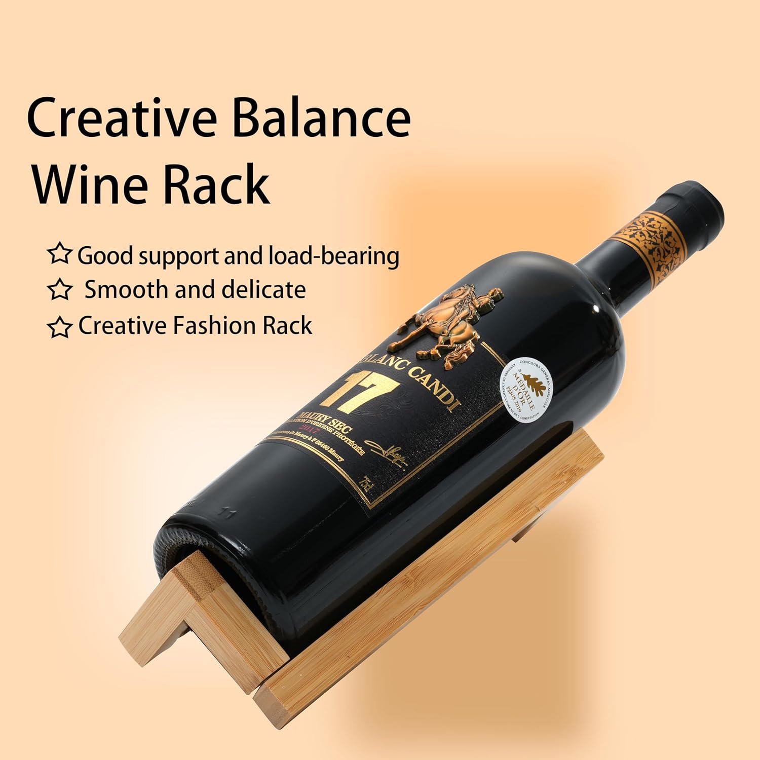Personalized Bamboo Wine Bottle Holder Stand 1