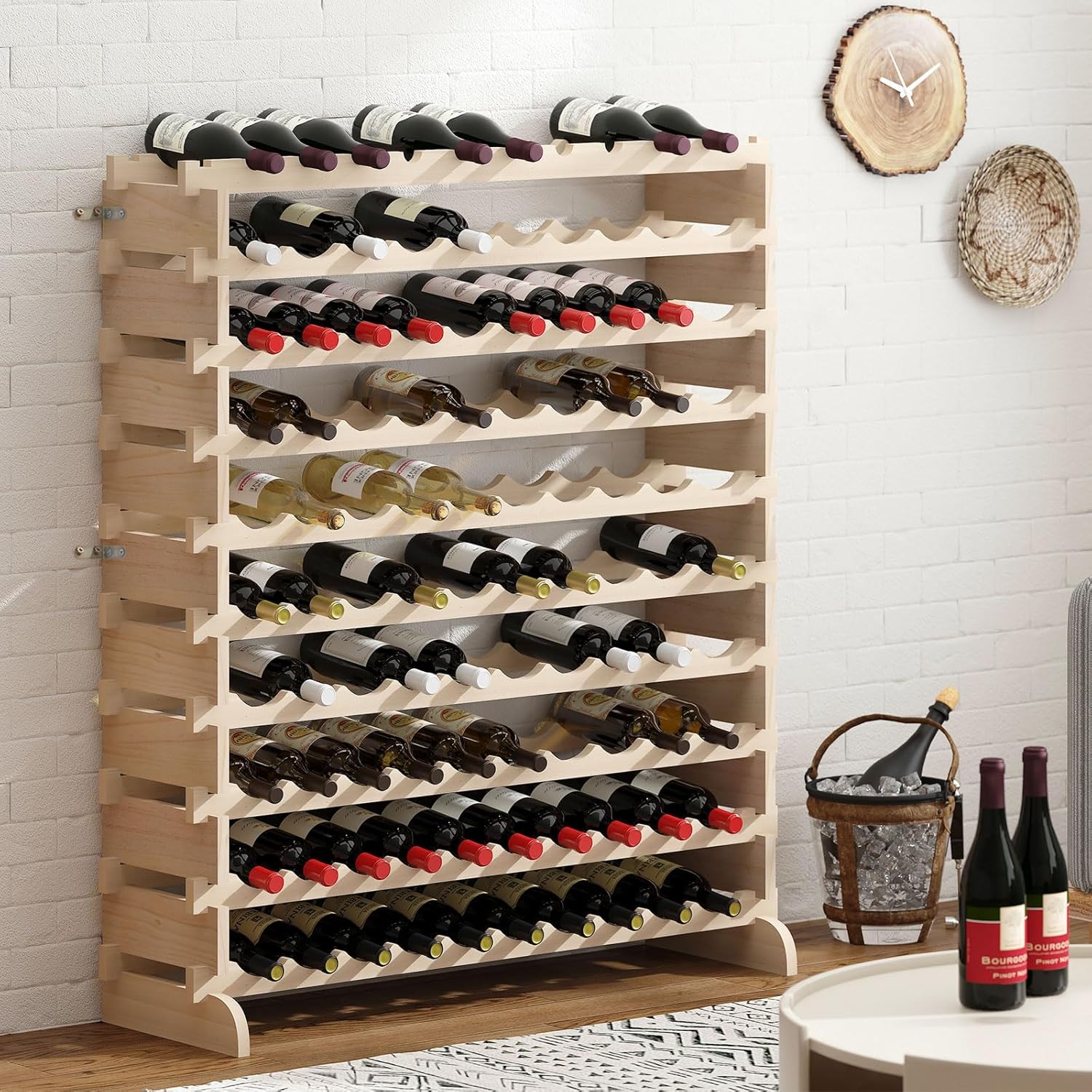 DlandHome 100-Bottle Freestanding Wine Rack 10 Tier
