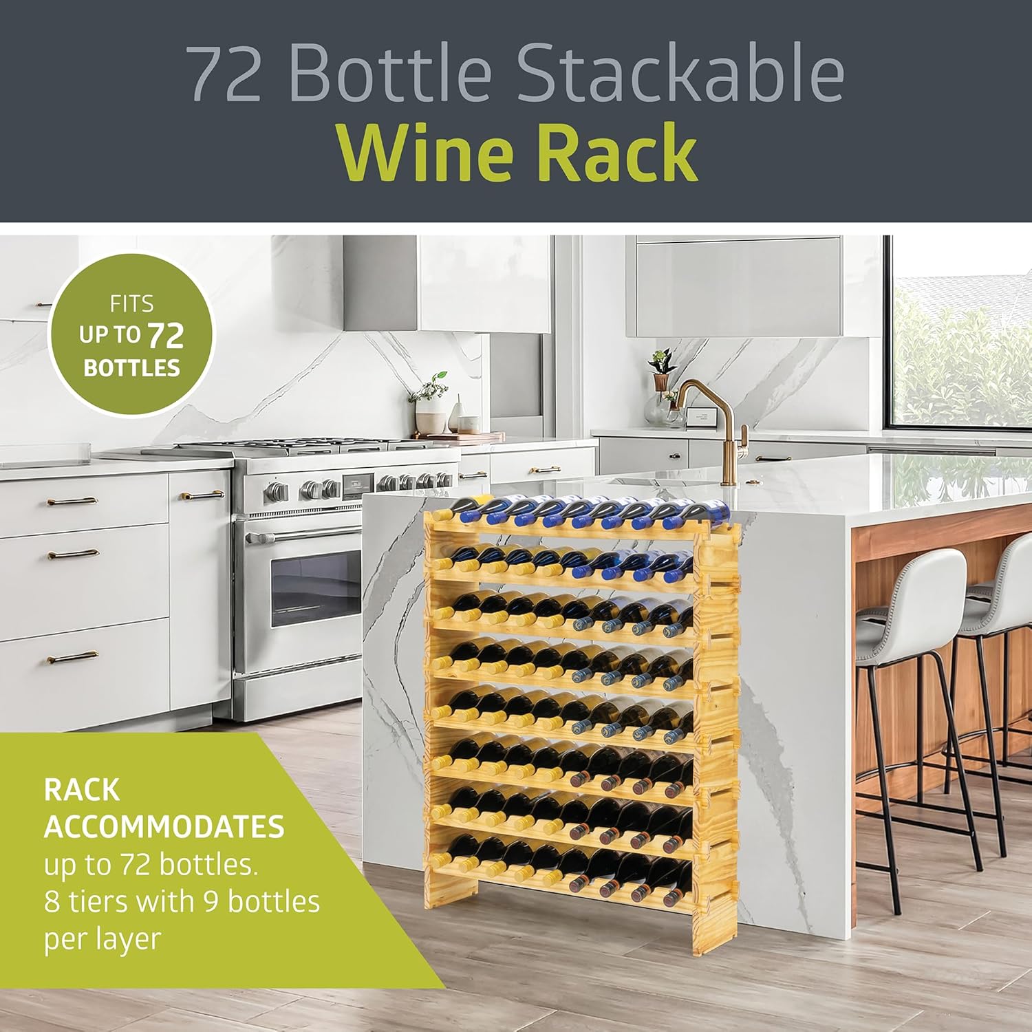 Pearington 8-Tier Wine Rack with 72 Bottles Capacity