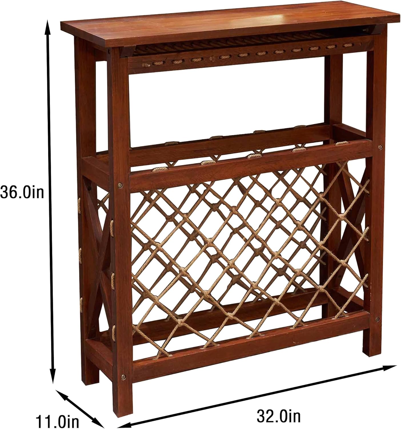 Rpuzonier Freestanding Wine Rack with Glass Holder