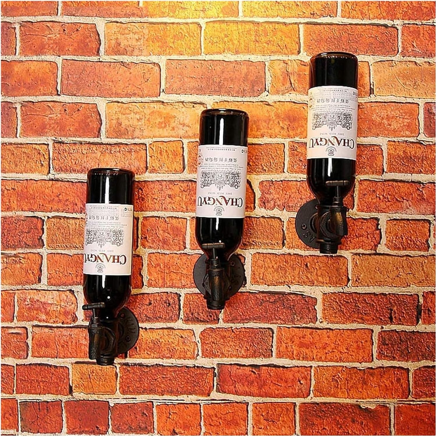MoSumOn 3-Piece Wall Wine Rack - Modern Industrial Design