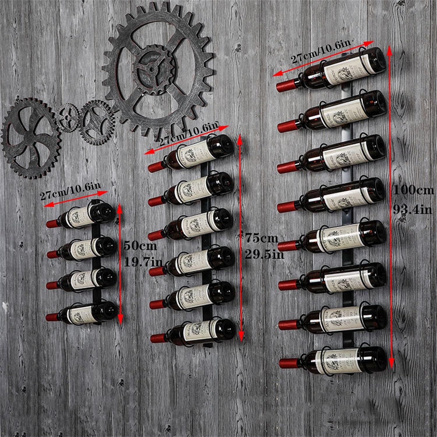 CGF- Wall Mounted Wine Rack 8 Bottle Black
