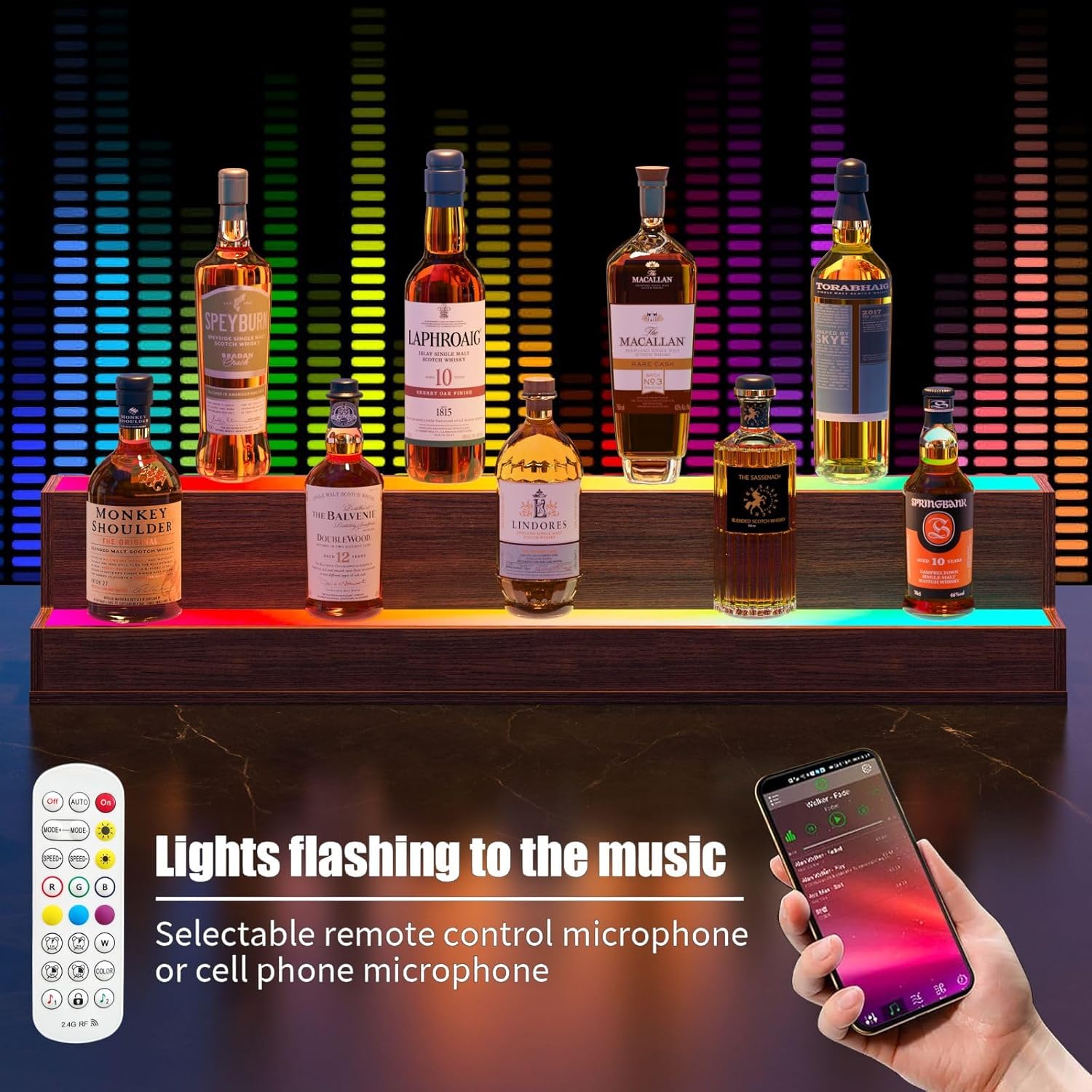 Cubehom 38 Inch LED Bar Display Shelf with Remote Control and App
