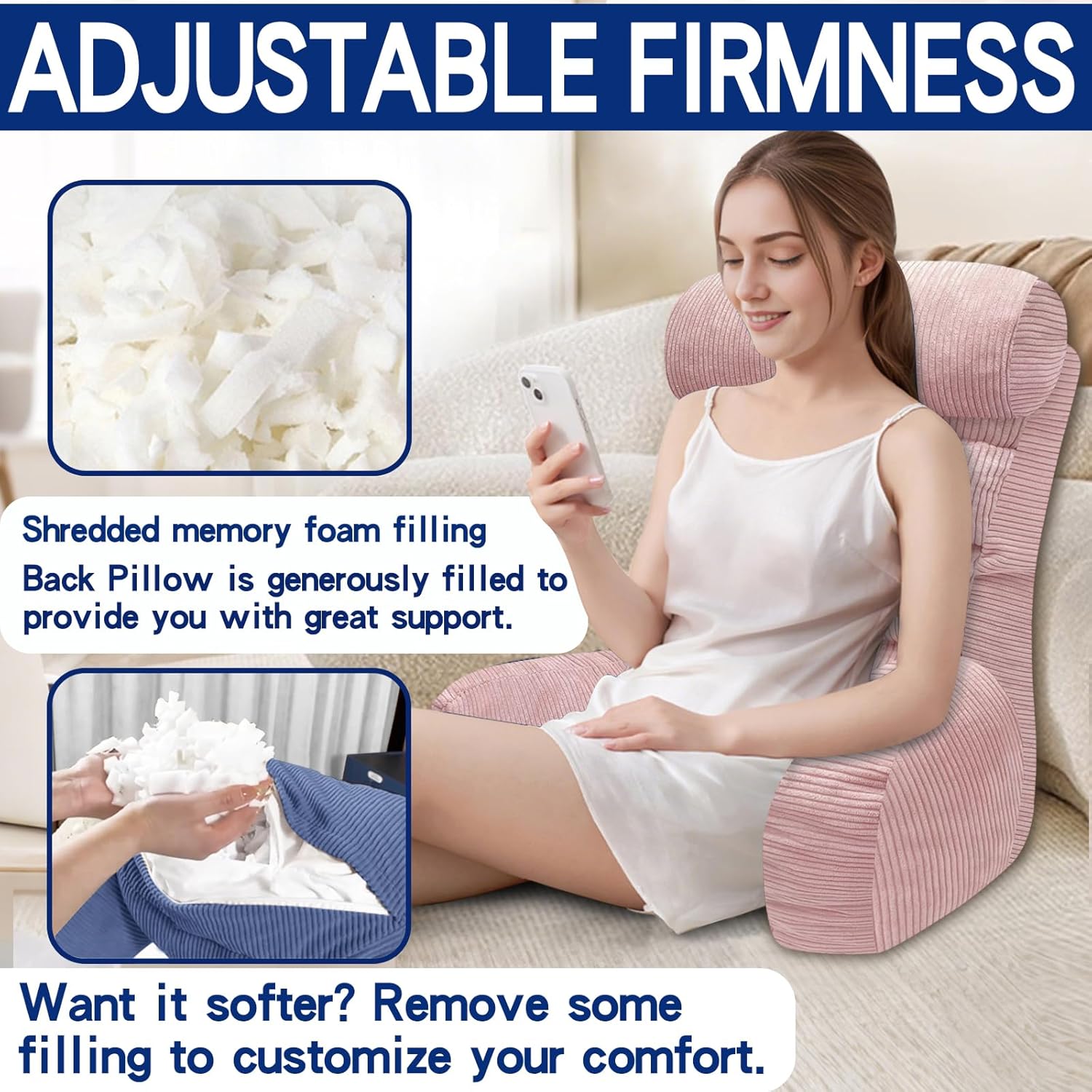 Extra Large Back Support Pillow for Bed Sitting Up 1