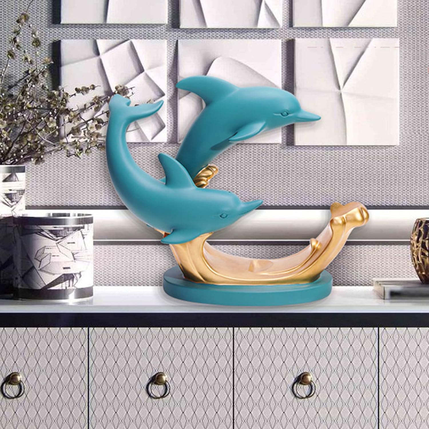 JUSHZ Tabletop Wine Rack Resin Holder Blue