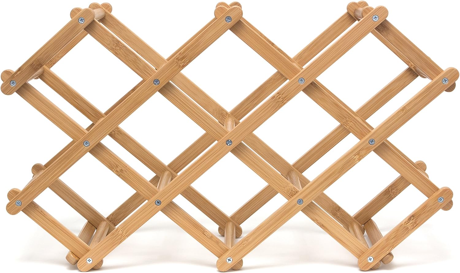 Lipper International Folding Wine Rack 10 Bottle Capacity Brown