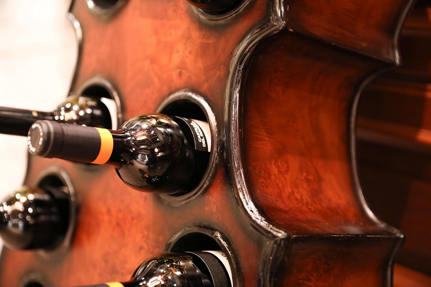 Vintiquewise 10 Bottle Cello Shaped Wine Rack 53 Inch Floor Violin