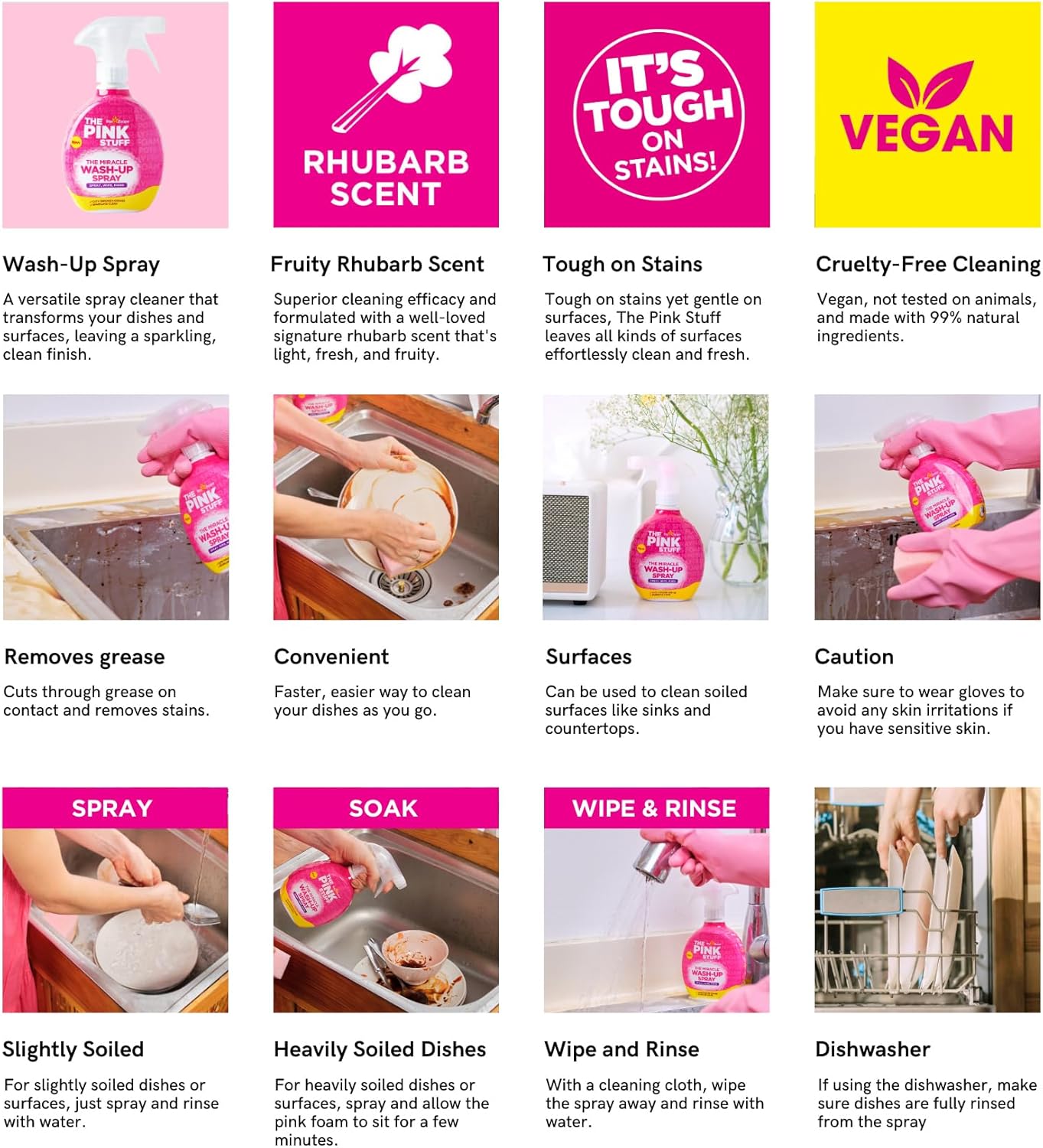 The Pink Stuff Stardrops Miracle Wash Up Spray 1