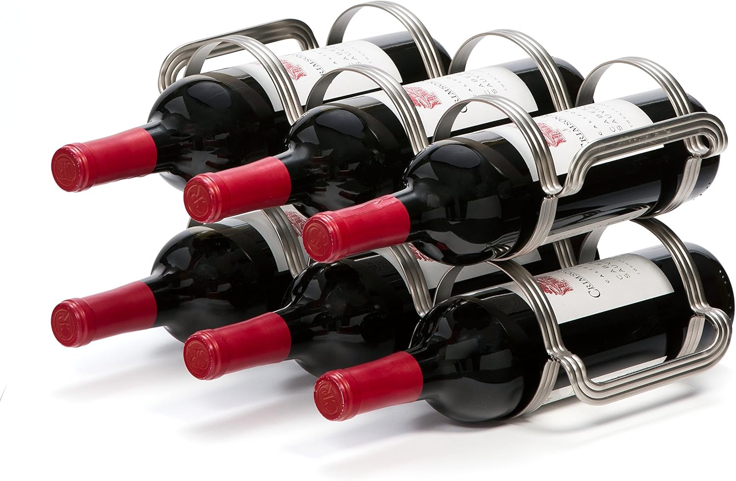 Mango Steam 6 Bottle Wine Rack - Silver 1