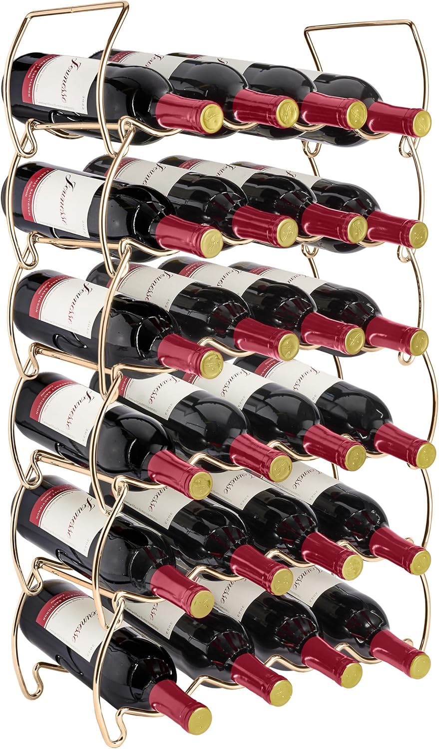 Sorbus 6-Tier Copper Wine Rack - 24 Bottle Storage