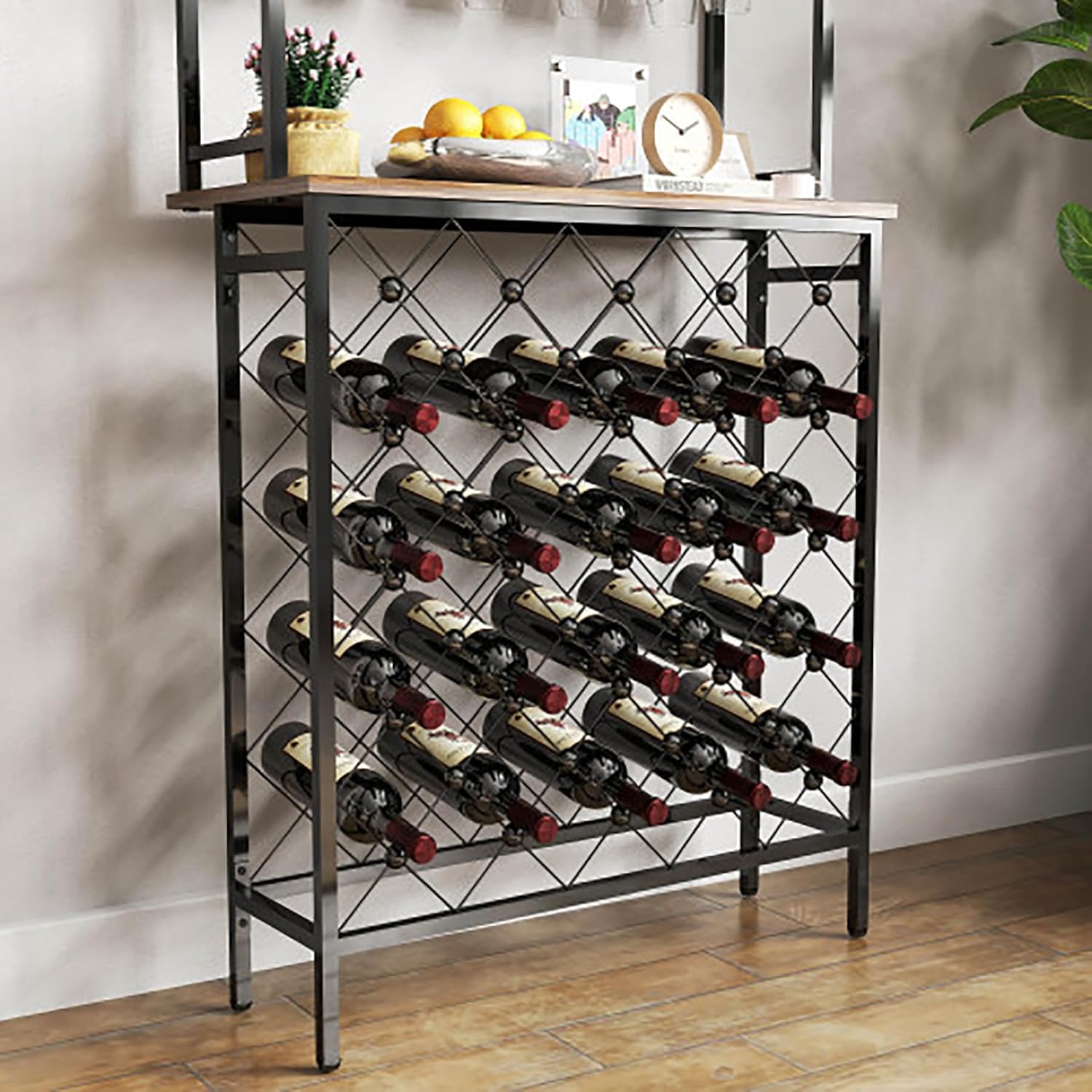 Oerdan Industrial 3-Tier Wine Rack with Storage