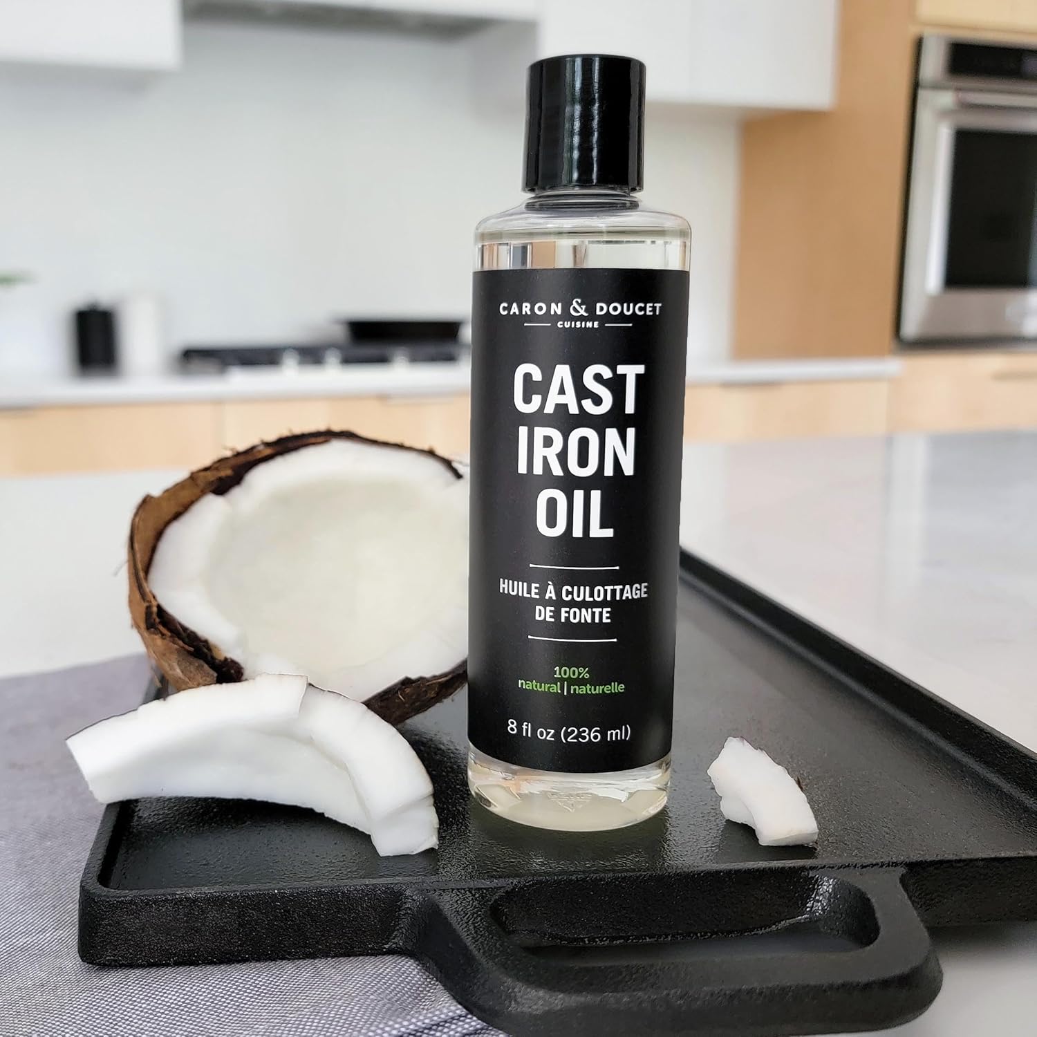CARON DOUCET Cast Iron Cleaning Set 8oz Seasoning Oil Soap