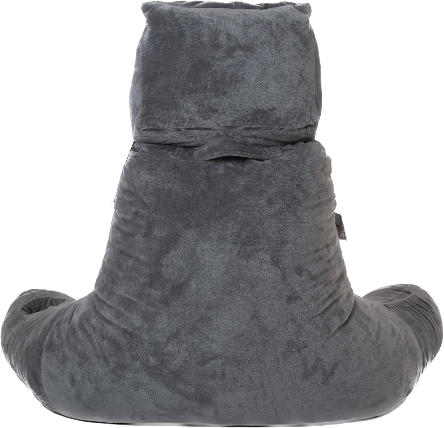 XL Memory Foam Reading Pillow with Armrests and Cup Holder - Charcoal Grey