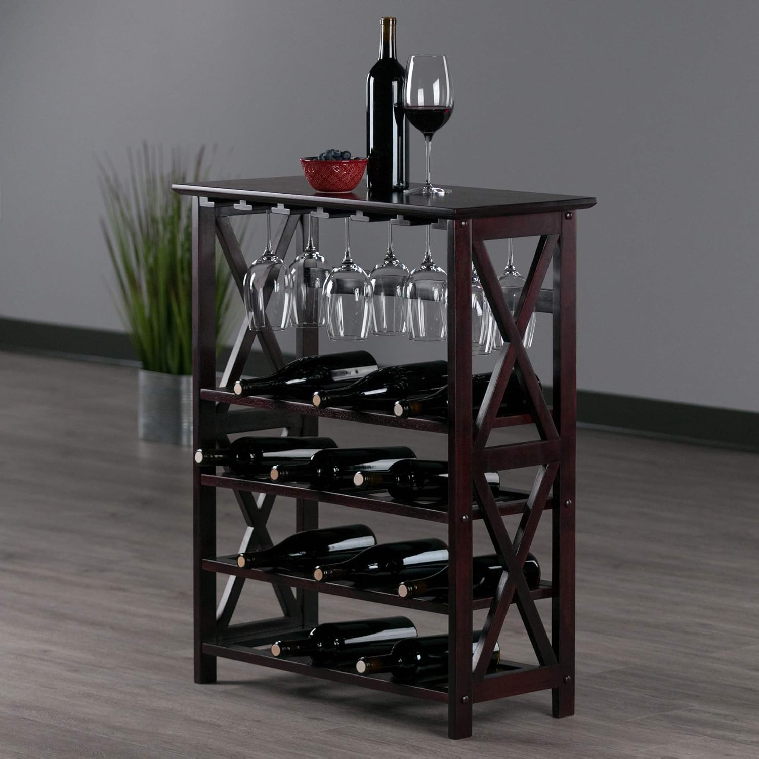 Winsome Rio Wine Rack 24-Bottle Glass Hanger