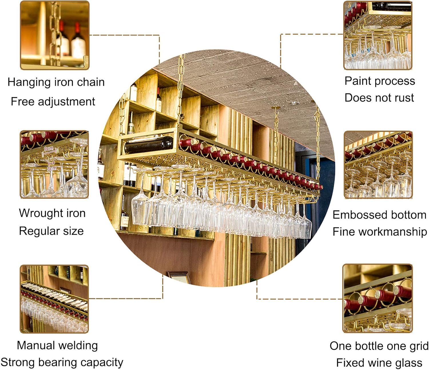 Wall-Mounted Wine Rack with Adjustable Height and Width