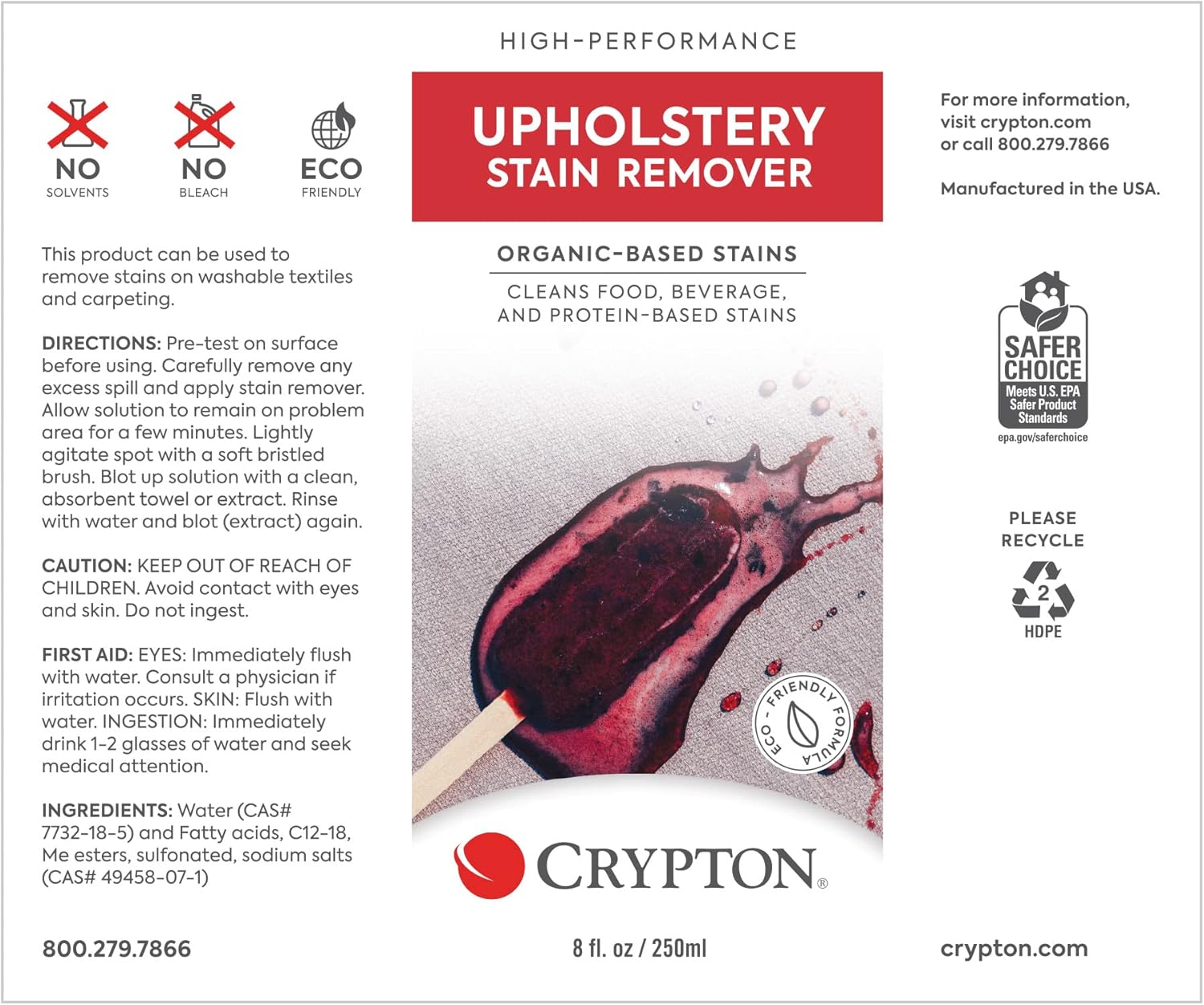 Crypton Upholstery Stain Remover Kit with Odor Out Deodorizer 1