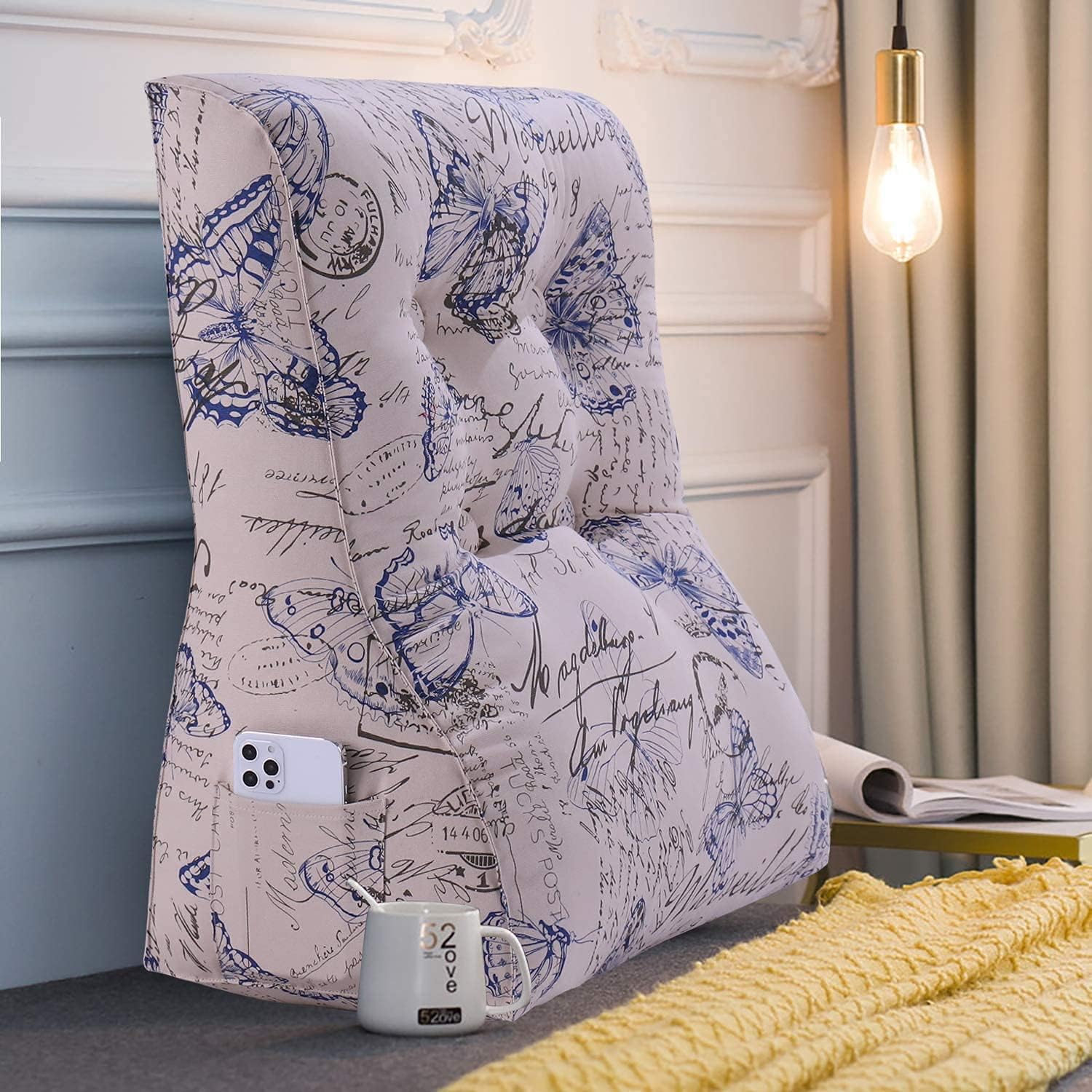 VERCART Reading Pillow with Curved Design