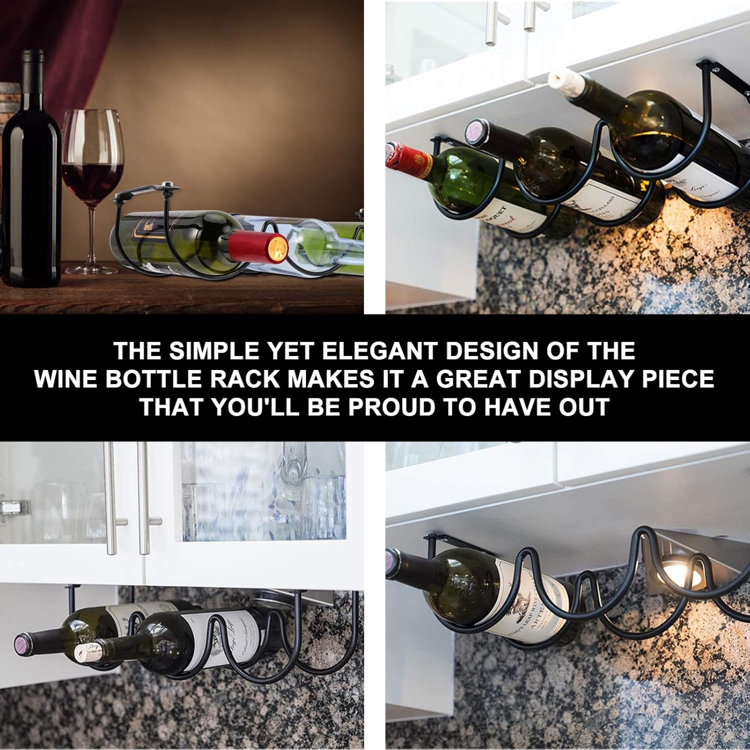 Hemoton 2pcs Stackable Wine Rack for Home