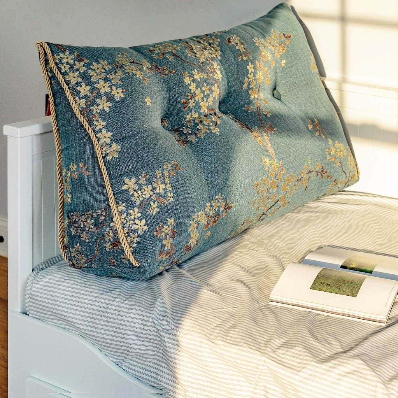 WOWMAX Wedge Pillow Headboard Lake Blue