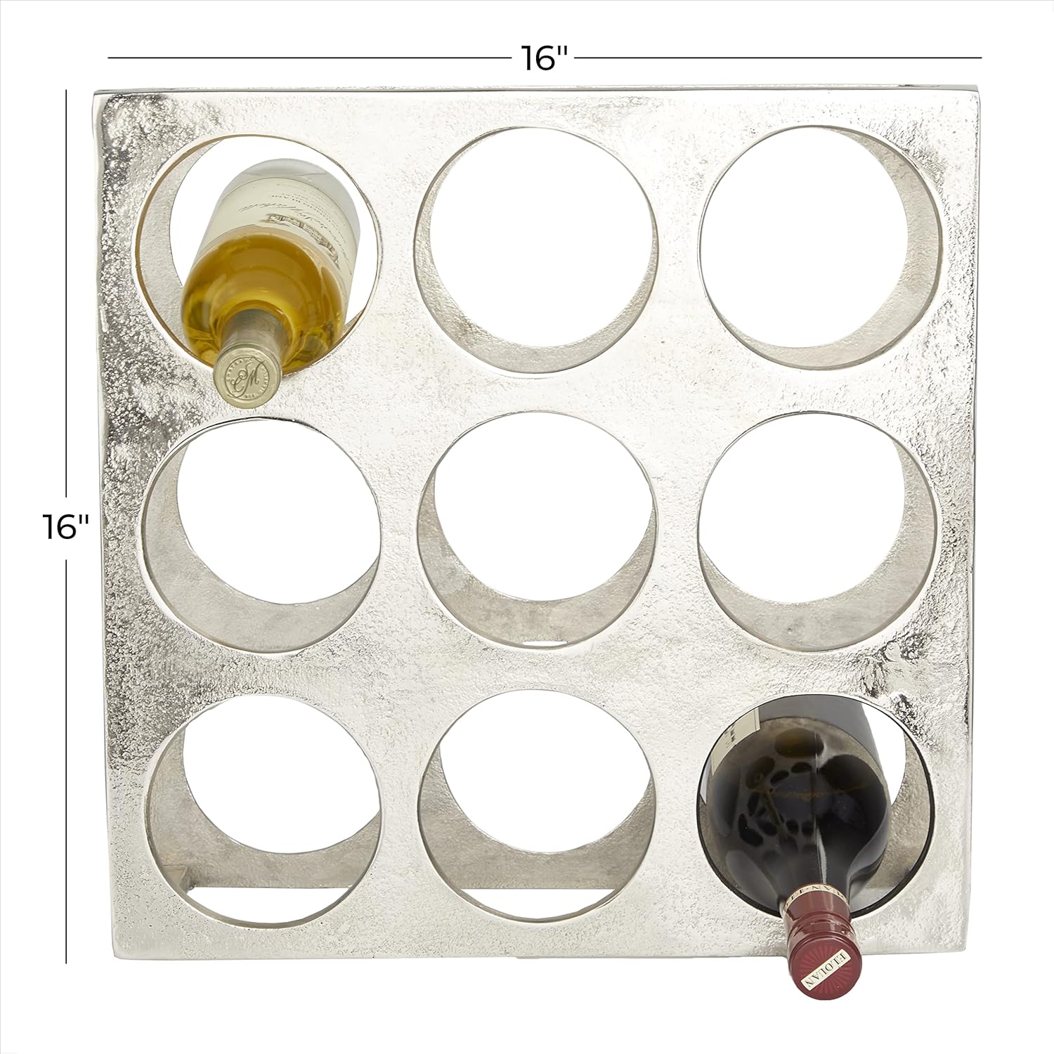 Deco 79 Novogratz 9 Bottle Wine Rack Silver 1