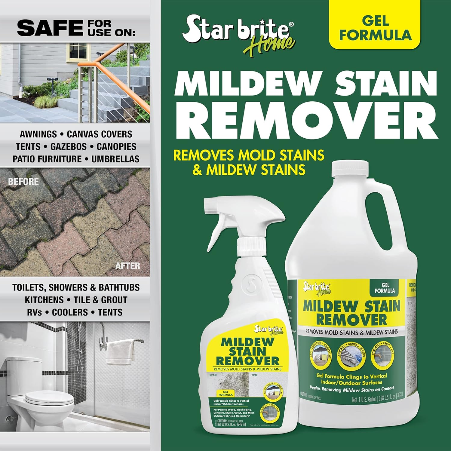 STAR BRITE Home Mildew Stain Remover Gel Spray - 32 OZ 1